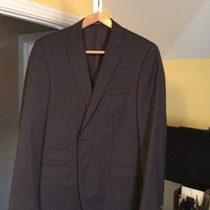 Hugo BOSS sport jacket Gray pinstripped red 42L super 120 wool